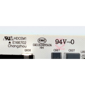 FUENTE DE PODER ORIGINAL PARA TV HISENSE / NUMERO DE PARTE 405300 / RSAG7.820.12385/ROH / CQC13134095636 / HDCEM1 / 12385-K / PANEL HD650H1U51-TALB6\ROH / DISPLAY T650QVN07.5 / MODELO 65QD65NF