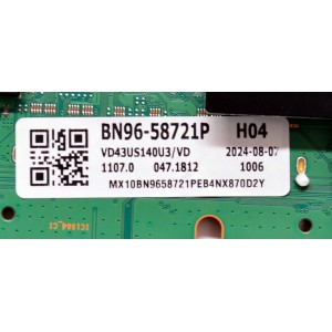 MAIN ORIGINAL PARA TV SAMSUNG 4K UHD HDR SMART TV / NUMERO DE PARTE BN96-58721P / BN41-03231A / BN41-03231 / BN9658721P / BN96-58567A / BN96-58282A / PANEL CY-BD043HGAV2H / T430QVN03.P / BN96-52434B / MODELO UN43DU7200DXZA / UN43DU7200DXZA AB06