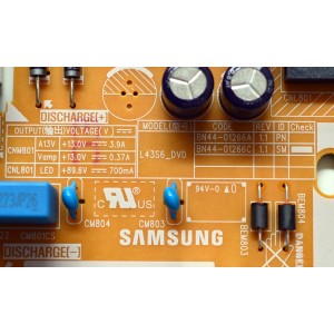 FUENTE DE PODER ORIGINAL PARA TV SAMSUNG / NUMERO DE PARTE BN44-01266C / L43S6_DVD / BN4401266C / PANEL CY-BD043HGAV2H / T430QVN03.P / BN96-52434B / MODELO UN43DU7200DXZA / UN43DU7200DXZA AB06