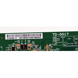 T-CON ORIGINAL PARA TV SONY / NUMERO DE PARTE 34291100F925 / TD-0017 / ST7461D04-B / 34291100F92511HSND / PANEL YDEO075MNS11 / DISPLAY ST7461D04-B V2.1 / BOARD ST7461D04-6-XR-1 / ST7461D04-6-XL-2 / ST7461D04-6-XM-1 / MODELO K-75XR70C / K75XR70C