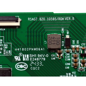 T-CON ORIGINAL PARA TV HISENSE / NUMERO DE PARTE 290692 / RSAG7.820.10595/ROH VER.B / 280750 / H41802PNW06A1 / PANEL HD425Y1U51-T0LHK5\ROH / DISPLAY T430QVN03.7 / BOARD 43T10-S0F XL BD / 43T10-S0G XR BD / MODELO 43QD65NF