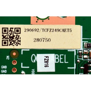 T-CON ORIGINAL PARA TV HISENSE / NUMERO DE PARTE 290692 / RSAG7.820.10595/ROH VER.B / 280750 / H41802PNW06A1 / PANEL HD425Y1U51-T0LHK5\ROH / DISPLAY T430QVN03.7 / BOARD 43T10-S0F XL BD / 43T10-S0G XR BD / MODELO 43QD65NF