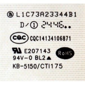 FUENTE DE PODER ORIGINAL PARA TV / NUMERO DE PARTE PS-108D-A-0210 / L1C73A23344B1 / CQC14134106871 / KB-5150 / CTI1 75 / A2H42U7 / PANEL C500Y19-5C / DISPLAY PT500GT04-1 VER.1.1 / MODELO 50"