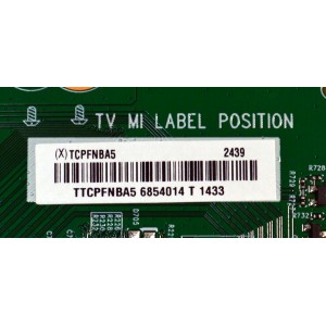 T-CON ORIGINAL PARA TV VIZIO / NUMERO DE PARTE TCPFNBA5 / 715GE497-X0C-000-004I / (X)TCPFNBA5 / TTCPFNBA5 / 6854014 T / PANEL TPT550WR-QVN10.U REV:SBB0M / DISPLAY T550QVN10.B / MODELO V4K55C-0801 / V4K55C-0801 LTCWV2HA