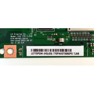 T-CON ORIGINAL PARA TV LG / NUMERO  DE PARTE 6871L-7606B / 6870C-1041A / LE770PQW (HS)(E5) / 7606B / MODELO OLED77C4AUA / OLED77C4AUA.DUSQLJR