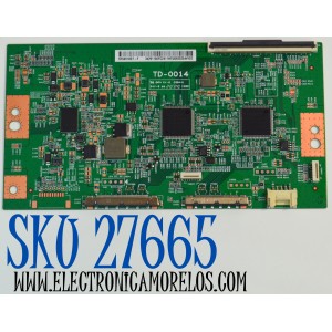 T-CON ORIGINAL PARA TV SONY / NUMERO DE PARTE 34291100FC24 / TD-0014 / ST6451D07-F / 34291100FC2411HTUD / MODELO K-65XR70C / K65XR70C