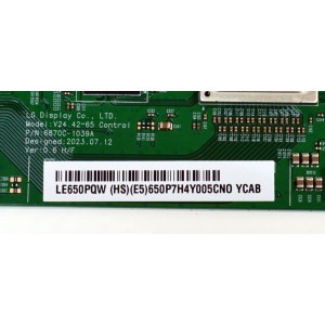 T-CON ORIGINAL PARA TV LG / NUMERO DE PARTE 6871L-7642A / 6870C-1039A / LE650PQW (HS)(E5) / 7642A / MODELO OLED65C4AUA / OLED65C4AUA.DUSQLJR
