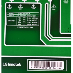 FUENTE DE PODER ORIGINAL PARA TV LG / NUMERO DE PARTE EAY65905511 / LGP83G4-24OP / EPCB89CC2A / 3PCR03373A / 65905511 / MODELO OLED83G4WUA / OLED83G4WUA.BUSYLJR
