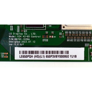 T-CON ORIGINAL PARA TV LG / NUMERO DE PARTE 6871L-7653A / 6870C-1039A / LE650PQH (HS)(L1) / 7653A / MODELO OLED65G4SUB / OLED65G4SUB.DUSQLJR