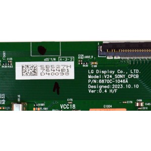 T-CON ORIGINAL PARA TV SONY / NUMERO DE PARTE 6871L-7644B / 6870C-1046A / LE550PQL (HS)(E1 / 7644B / MODELO K-55XR80 / K55XR80