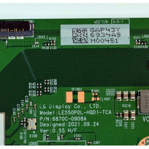 T-CON ORIGINAL PARA TV LG / NUMERO DE PARTE 6871L-6934A / 6870C-0908A / LE550PQL-HQD1-TCA / LE480PQL (HQ)(A1) / 6934A / PANEL AC480AQL / MODELO OLED48C2AUA / OLED48C2AUA.DUSQLJR
