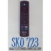CONTROL REMOTO ORIGINAL PARA TV HISENSE FIRE TV / CON COMANDO DE VOZ / NUMERO DE PARTE PUW-2K19-YKF478 / G2P2BN004315VDUL / ERF3C84H / MODELOS 75QD65NF / 65QD65NF / 55QD65NF / 50QD65NF / 43QD65NF