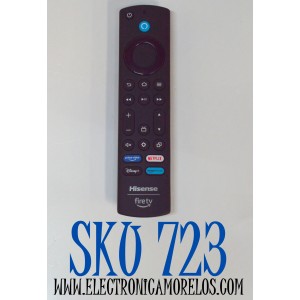 CONTROL REMOTO ORIGINAL PARA TV HISENSE FIRE TV / CON COMANDO DE VOZ / NUMERO DE PARTE PUW-2K19-YKF478 / G2P2BN004315VDUL / ERF3C84H / MODELOS 75QD65NF / 65QD65NF / 55QD65NF / 50QD65NF / 43QD65NF