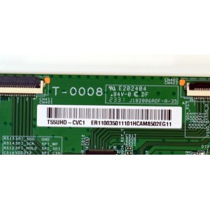 T-CON ORIGINAL PARA TV ROKU SELECT SERIES / NUMERO DE PARTE T55UHD-CVC1 / T-0008 / ER110035011101 / HCAM8502EG11 / DISPLAY ST5461D18-2 VER.2.1 / BOARD CSU05-XR-1 / CSU05-XL-1 / MODELO 55R4A5X
