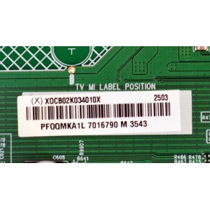 MAIN FUENTE COMBO ORIGINAL PARA TV ONN ROKU / NUMERO DE PARTE XOCB02K034 / 715GF257-C01-000-004I / X0CB02K034 / (X)XOCB02K034010X / T24219-TX / PANEL TPV320B5-XVN02.A / DISPLAY T320XVN02.G / BOARD 32T24 C0T CTRL / MODELO 100012589 32"