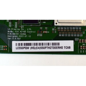 T-CON ORIGINAL PARA TV LG / NUMERO DE PARTE 6871L-7568A / 6870C-1039A / LE550PQW (HS)(E4) / 7568A / MODELO OLED55C4AUA / OLED55C4AUA.DUSQLJR