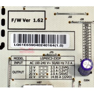 FUENTE DE PODER ORIGINAL PARA TV LG / NUMERO DE PARTE EAY65904024 / LGP65C3-23OP / EPC48CC2B / 3PCR03223C / 65904024 / MODELO OLED65C3AUA / OLED65C3AUA.DUSQLJR