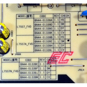 FUENTE DE PODER ORIGINAL PARA TV SAMSUNG / NUMERO DE PARTE BN44-01339E / L75S7A_FVD / BN4401339E / PANEL CY-BF075HGHV8H / DISPLAY ST7461D03-9 V2.1 / MODELO UN75U8000FDXZA / UN75U8000FDXZA CB01