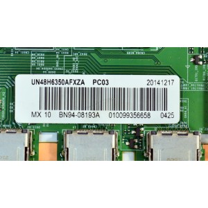 MAIN ORIGINAL PARA TV SAMSUNG / NUMERO DE PARTE BN94-08193A / BN41-02157B / BN41-02157 / BN97-09212C / BN9408193A / PANEL CY-GH048CSLV1H / DISPLAY LSF480HJ01-G01 / MODELO UN48H6350AFXZA / UN48H6350AFXZA TS01