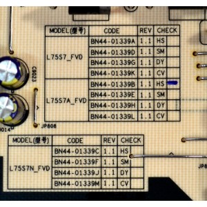 FUENTE DE PODER ORIGINAL PARA TV SAMSUNG / NUMERO DE PARTE BN44-01339B / L75S7A_FVD / BN4401339B / PANEL CY-BF075HGHV8H / DISPLAY ST7461D03-9 V2.1 / MODELO UN75U8000FDXZA / UN75U8000FDXZA CB02