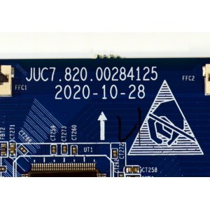 T-CON ORIGINAL PARA TV ONN / NUMERO DE PARTE JUC7.820.00284125 / 18134210034 / 2E08933A0 / 99D21N6T034690 / PANEL C500Y19-5C / DISPLAY CC500PV5D VER.17 / MODELO 100012585 50"