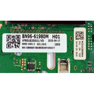 MAIN ORIGINAL PARA TV SAMSUNG 4K UHD HDR / NUMERO DE PARTE BN96-61980M / BN41-03350A / BN41-03350 / KANT_SU2E_FU8 / BN9661980M  / PANEL CY-BF085HGNV3H / DISPLAY V850DJ2-Q01 / BN96-59943A / MODELO UN85U8000FBXZA / UN85U8000FBXZA DB03
