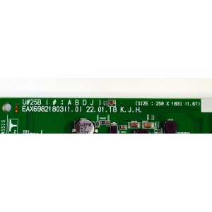MAIN ORIGINAL PARA TV LG 4K UHD HDR SMART TV / NUMERO DE PARTE 66756901 / EAX69821803 / EAX69821803(1.0) / 37V15729-0001 / G0387110CT / PANEL NC650EQG-ABLHA / DISPLAY HV650QUB-F7D / MODELO 65NANO80AQA / 65NANO80AQA.BUSFLKR
