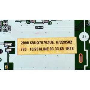 MAIN ORIGINAL PARA TV LG 4K UHD HDR SMART TV / NUMERO DE PARTE EBT67228502 / EAX69581205 / EAX69581205(1.0) / 67228502 / PANEL NC650TQG-ABKHE / DISPLAY HV650QUB-F9E / MODELO 65UA7500ZUA / 65UA7500ZUA.BUSFLKR / 65UQ7070ZUE