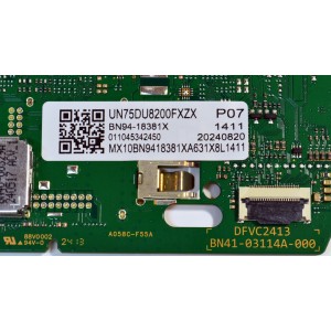 MAIN ORIGINAL PARA TV SAMSUNG 4K UHD HDR SMART TV / NUMERO DE PARTE BN94-18381X / BN41-03114A / DFVC2413 / BN41-03114A-000 / BN9418381X / BN97-21234D / PANEL CY-SC075HGV8H / DISPLAY ST74561D03-4 V2.1 / BN96-57869A / MODELO UN75DU8000BXZA CB03