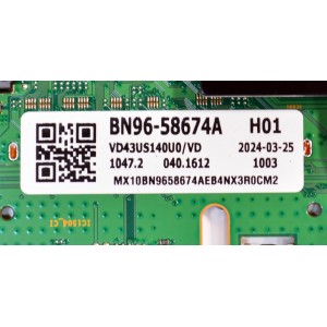 MAIN ORIGINAL PARA TV SAMSUNG 4K UHD HDR SMART TV / NUMERO DE PARTE BN96-58674A / BN41-03231A / BN41-03231 / KANT_SU2E_DU7000 / BN9658674A / PANEL CY-BD043HGCV2H / DISPLAY PT430GT01-B VER.1.1 / MODELO UN43DU7200BXZA / UN43DU7200BXZA XB01