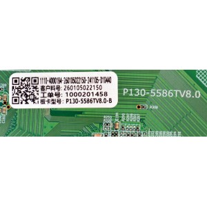 MAIN FUENTE COMBO ORIGINAL PARA TV VIZIO 4K UHD HDR SMARTCAST / NUMERO DE PARTE 260105022150 / P130-5586TV8.0 / 1000201458 / 1110-4000184 / PANEL HK500WLEDM-JHV2H / DISPLAY PT500GT04-1 VER.1.1 / MODELO V4K50M-0807
