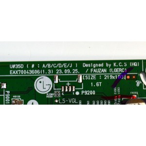 MAIN ORIGINAL PARA TV LG 4K UHD HDR SMART TV / NUMERO DE PARTE EBT68001502 / EAX70043606 / EAX70043606(1.3) / 68001502 / PANEL NC550TQG-VCKHA / DISPLAY ST5461D13-7 VER.2.1 / MODELO 55UT7550AUA / 55UT7550AUA.BUSCLKR