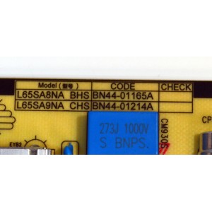 FUENTE DE PODER ORIGINAL PARA TV SAMSUNG / NUMERO DE PARTE BN44-01165A / L65SA8NA_BHS / BN4401165A / PANEL CY-TD065RMAV2H / DISPLAY T650QVN08.T / BN96-57566A / MODELO QN65QN90DDFXZA / QN65QN90DDFXZA AB01