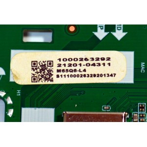 MAIN ORIGINAL PARA TV VIZIO / NUMERO DE PARTE 21201-04311 / TD.MT5691.U757 (T) / 1000263292 / PANEL BOEI650WQ1 / DISPLAY HV650QUB-F71 / MODELO M65Q6-L4 / M65Q6-L4 LBSFR7KA