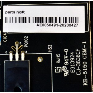 FUENTE DE PODER ORIGINAL PARA TV RCA / NUMERO DE PARTE AE0050491 / ER4255 / ER4255-D-175600-P03 / AE0050491-20200427 / PANEL CC575PU1L / DOSPLAY CC575PU1L 01 / MODELO RHOS581SM-D