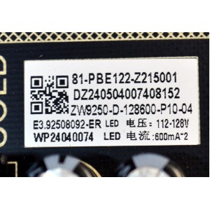 FUENTE DE PODER ORIGINAL PARA TV PHILIPS / NUMERO DE PARTE 81-PBE122-Z215001 / ZW9250 / ZW9250 REV:1.0 / WP24040074 / ZW9250-D-128600-P10-04 / E3.92508092-ER / PANEL LVU700CHDX E0061 / T8-70D6220-LPY002 / DISPLAY CV700U2-T01 REV:04 / MODELO 70PUL7553/F7