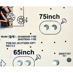 FUENTE DE PODER ORIGINAL PARA TV VIZIO / NUMERO DE PARTE 60101-05822 / SHG6504B-116E / SHG7504A-116E / 25-DT2262-X2P1 / SHG6504B-116E / 60101-058222507003713 /  PANEL BOEI650WQ1 / DISPLAY HV650QUB-F73 / MODELO M65Q6-L4 / M65Q6-L4 LBVR7PB