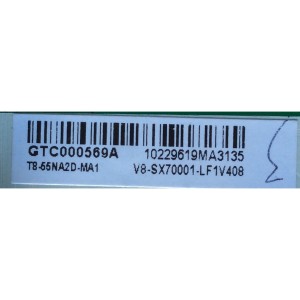 KIT DE 10 PIEZAS / MAIN ORIGINAL PARA TV TCL / NUMERO DE PARTE T8-55NA2D-MA1 / GTC000569A / V8-SX70001-LF1V408 / 40-SX7KNA-MAG4HG / TC2-N1003 / PANEL LVU550CS0TE1 / MODELO 55US57TGAA / 55US5800TNAA / 55US5800 55US5800TAAA / 55US5800TDAA