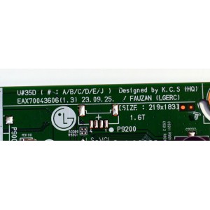 MAIN ORIGINAL PARA TV LG 4K UHD HDR SMART TV / NUMERO DE PARTE EBT67578502 / EAX70043606 / EAX70043606(1.3) / 67578502 / PANEL NC750TQG-ABKHG / DISPLAY HV750QUB-F9E / MODELO 75UR8000AUA / 75UR8000AUA.BUSFLKR