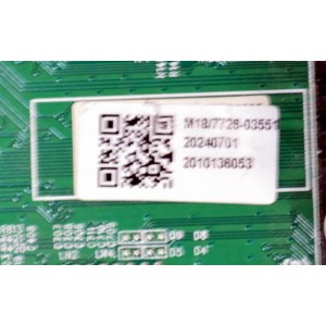 MAIN ORIGINAL PARA TV ONN ROKU 4K UHD HDR / NUMERO DE PARTE 515C90104M18 / MT90104-ZC01-01 / M18/7726-03551 / 2010136053 / M24086-MT / DISPLAY HV750QUB-F91 REV.2.0 / MODELO 100044717 75"
