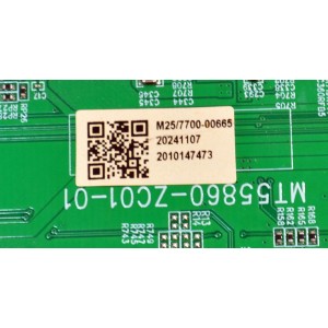 MAIN ORIGINAL PARA TV VIZIO 4K UHD HDR SMARTCAST / NUMERO DE PARTE 515C55860M25 / MT55860-ZC01-01 / M25/7700-00665 / 2010147473 / DISPLAY JR745R3HC5K / BN96-58357A / MODELO V4K75M-0810 / V4K75M-0810 LMC1W6GA