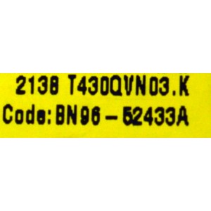 MAIN ORIGINAL PARA TV SAMSUNG / NUMERO DE PARTE BN94-17243Q / BN41-02611C / BN41-02611 / BN41-02611C-000 / DZFH2133 / BN9417243Q / BN97-18806R / PANEL CY-BT043HGAV3H / DISPLAY T430QVN03.K / BN96-52433A / MODELO HG43NT690UFXZA / HG43NT690UFXZA AA02