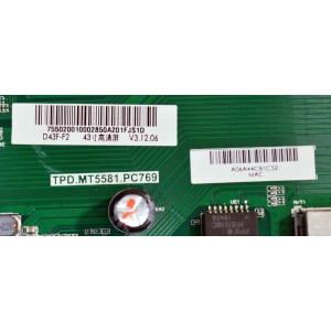 MAIN FUENTE COMBO ORIGINAL PARA TV VIZIO / NUMERO DE PARTE TPD.MT5581.PC769 / A18116797 / A06A44C81C52 / 755020010002850A / DISPLAY T430HVN01.0 / MODELO D43F-F2 / D43F-F2 LWZ2VNPV