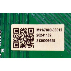 T-CON ORIGINAL PARA TV ONN / NUMERO DE PARTE 513C55B0M91 / TV55B0-ZC26-01(A) / 303C55B0231 / E022M727-A2 / M91/7690-03012 / 2130006635 / DISPLAY ST4951D01-3 VER.2.1 / MODELO 100012585 50"