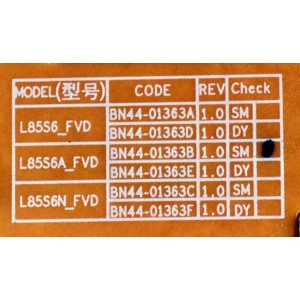 FUENTE DE PODER ORIGINAL PARA TV SAMSUNG / NUMERO DE PARTE BN44-01363B / L85S6A_FVD / BN4401363B / PANEL CY-TF085HGAV1H / DISPLAY T850QVN04.2 / BN96-60123A / MODELO UN85U8000FBXZA / UN85U8000FBXZA AB01
