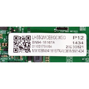 MAIN ORIGINAL PARA TV/MONITOR SAMSUNG / NUMERO DE PARTE BN94-18167A / BN41-03157A / BN41-03157 / BN41-03157A-000 / DFVC2324 / BN9418167A / BN97-20755X / PANEL CY-NC055HGHVYH / DISPLAY SG5461D11-2 VER.2.1 / MODELO LH55QMCEBGCXGO CA01