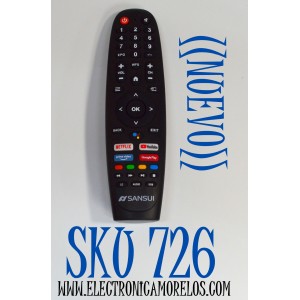 CONTROL REMOTO ORIGINAL NUEVO PARA TV SANSUI / CON COMANDO DE VOZ / NUMERO DE PARTE AN4513 / AN2305292 / AN2304122 / AN2304112 / AN4513-C2-1 / AN4513-C2-2 / AN4513-C1-2