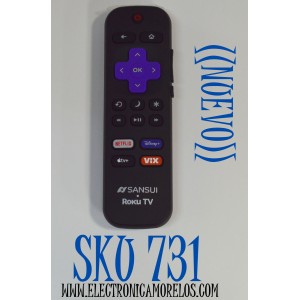 CONTROL REMOTO ORIGINAL NUEVO PARA TV SANSUI ROKU TV/ NUMERO DE PARTE 3226001368 / RC-ALIR / RC18F-T7