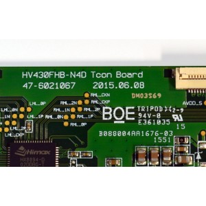 T-CON ORIGINAL PARA TV LG / NUMERO DE PARTE 44-9771123 / 47.6021067 / HV430FBH-N4D / HV430FBHN4D / 44-9771123AB061S / PANEL HC430DUN-ABVX1-214X / DISPLAY HV430FHB-N40 / MODELO 43LH570A-UE / 43LH570A-UE.BUSGLJM