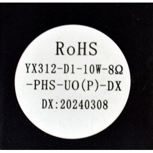 KIT DE BOCINAS ORIGINAL PARA TV ONN 2 PIEZAS / NUMERO DE PARTE YX312-D1 / PHS-UO (P)-DX / MODELO 100012589 32"